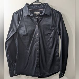 Tailored Non-Iron Shirt, Black, Banana Republic Factory, Size 4